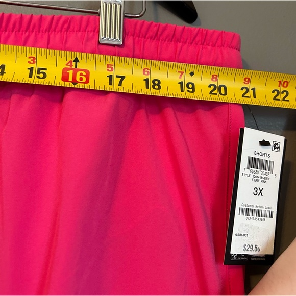 NWT Ideology Sz 3X Women’s Fiery Pink Athletic Lined Drawstring Workout Shorts! - Picture 8 of 11